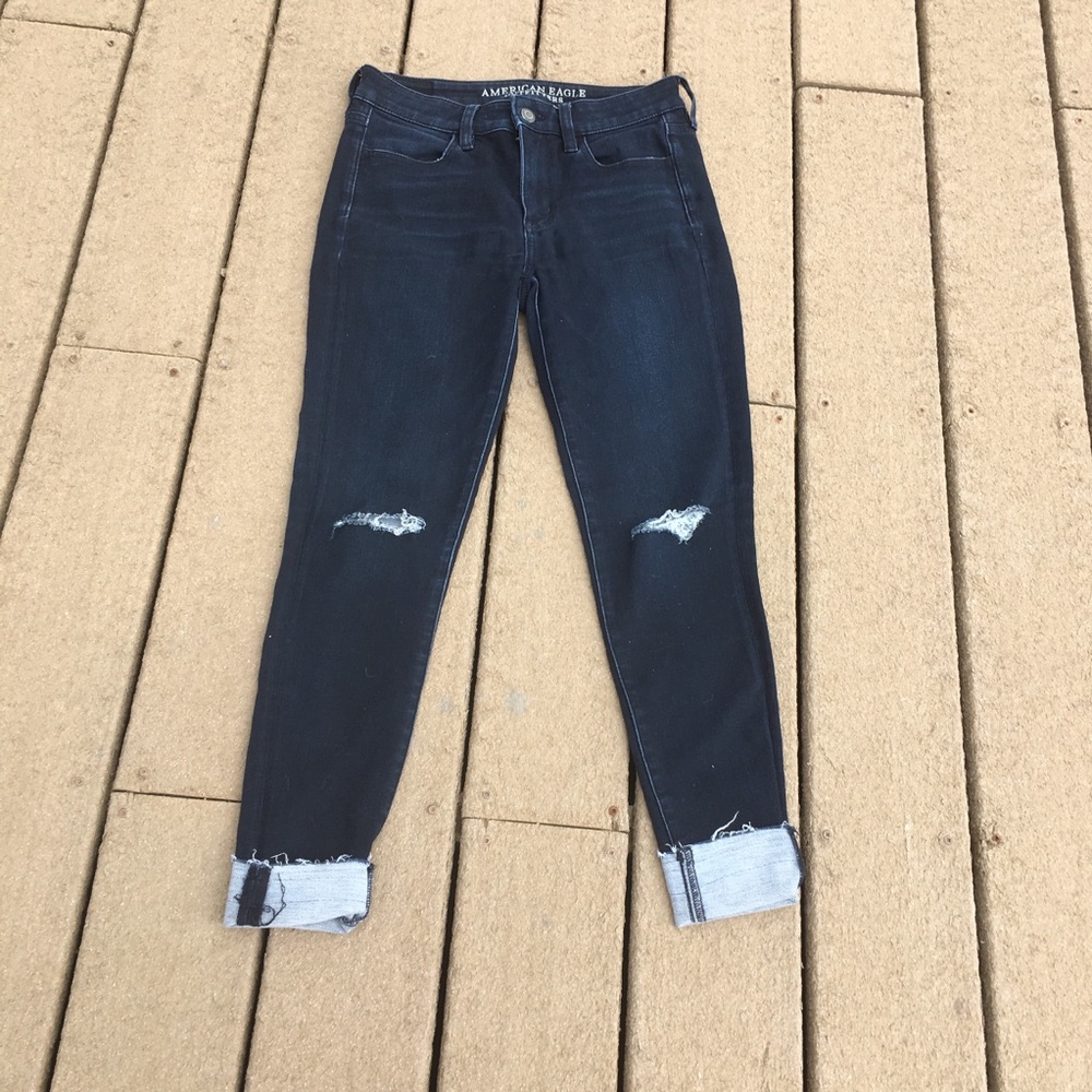 American Eagle hi-rise dark wash jeggings - size 0